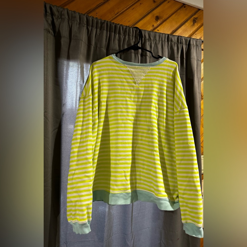 Free People Movement Classic Striped Oversized Crewneck